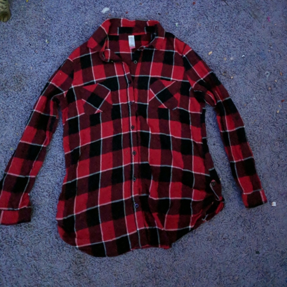 Button up plaid shirt